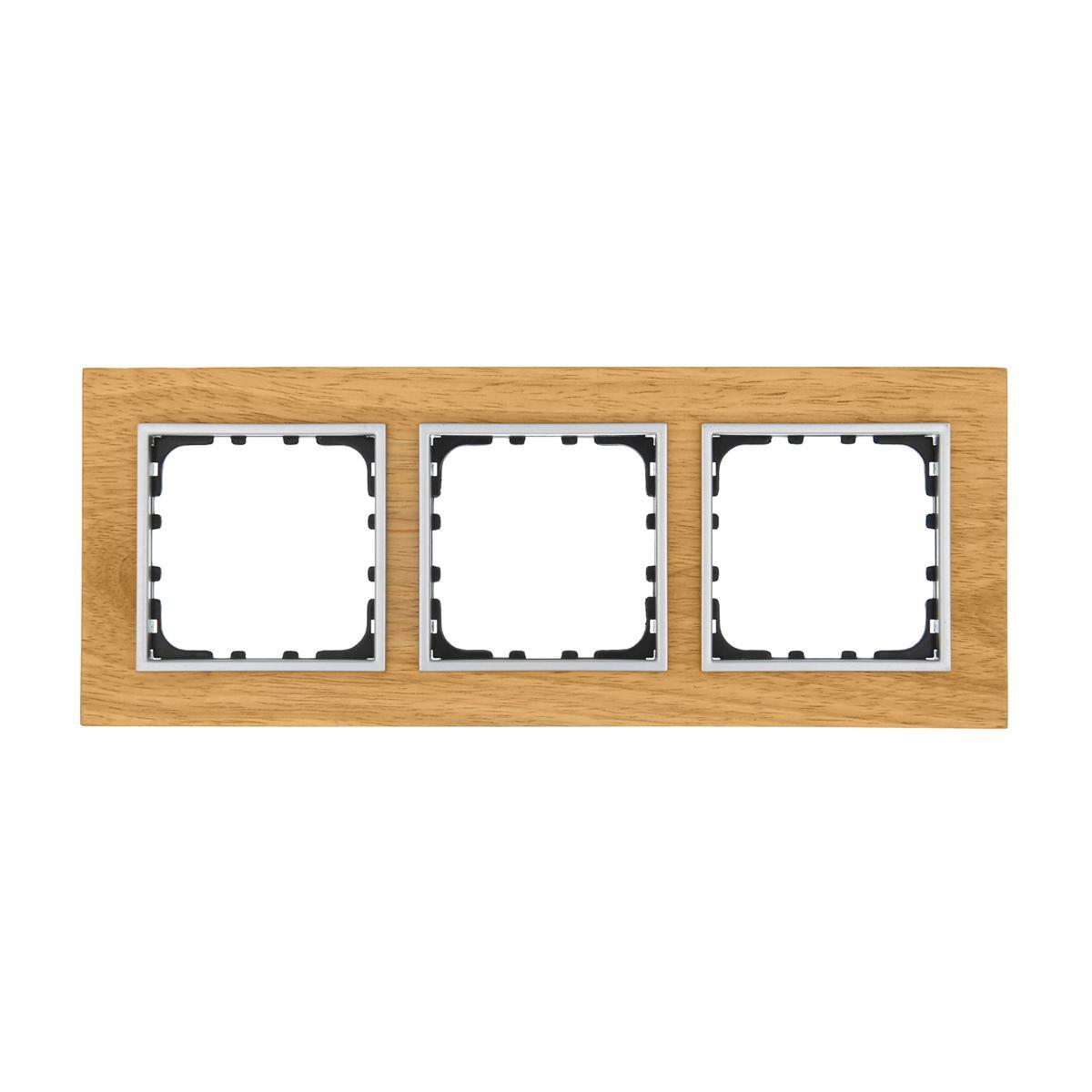 Рамка LK Studio 3-постовая из натурального светлого дерева (дуб) LK60 864355-1