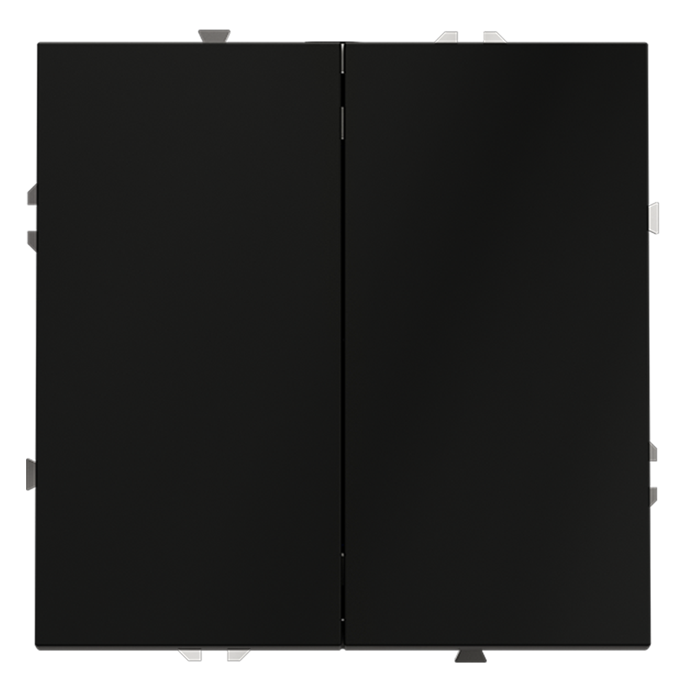 Выключатель встраиваемый VOLTUM S70 двухклавишный 10А, (черный матовый)