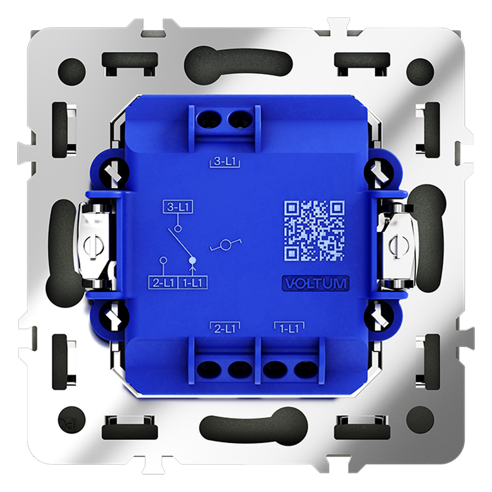 Проходной переключатель встраиваемый VOLTUM S70 одноклавишный 10А, (графит)