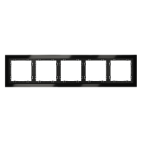 Рамка стеклянная VOLTUM S70 на 5 постов, (черный,стекло)