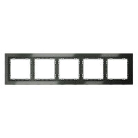 Рамка стеклянная VOLTUM S70 на 5 постов, (титан, стекло)