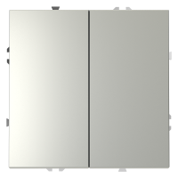 Выключатель встраиваемый VOLTUM S70 двухклавишный 10А, (сталь)