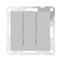 Выключатель 3-кл. LK Studio 16 A, 250 B (серебристый металлик) LK80, 842103-1
