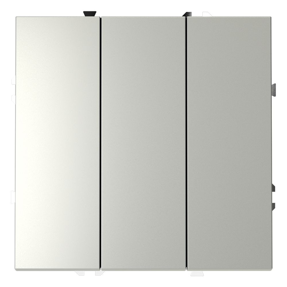 Выключатель встраиваемый VOLTUM S70 трехклавишный 10А, (сталь)