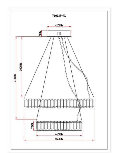 Подвесной светодионый светильник Moderli Asti V10735-PL