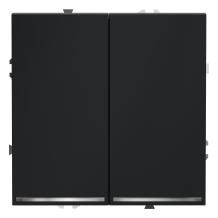 Выключатель встраиваемый VOLTUM S70 двухклавишный с подсветкой 10А, (графит)