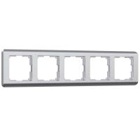 Рамка на 5 постов Werkel Stream серебряный W0052106 4690389172755