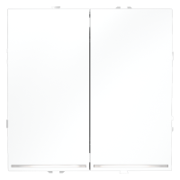 Проходной переключатель встраиваемый VOLTUM S70 двухклавишный с подсветкой 10А, (белый матовый)