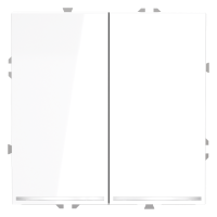 Проходной переключатель встраиваемый VOLTUM S70 двухклавишный с подсветкой 10А, (белый глянцевый)