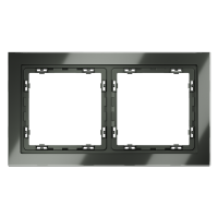 Рамка стеклянная VOLTUM S70 на 2 поста, (титан, стекло)