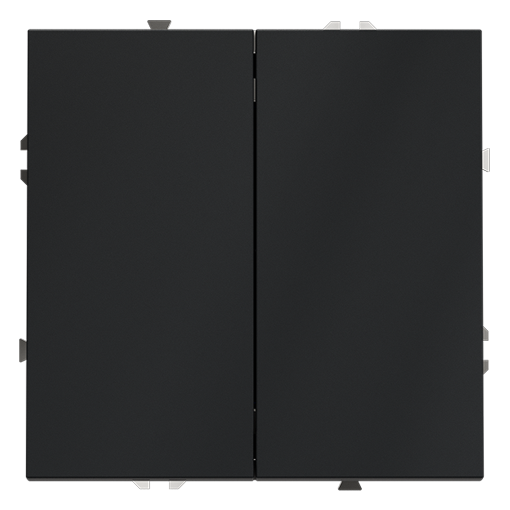 Выключатель встраиваемый VOLTUM S70 двухклавишный 10А, (графит)