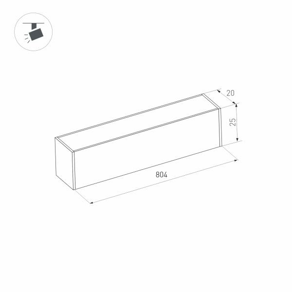 Трековый светодиодный светильник Arlight Mag-Flat-25-L800-24W Warm3000 034213