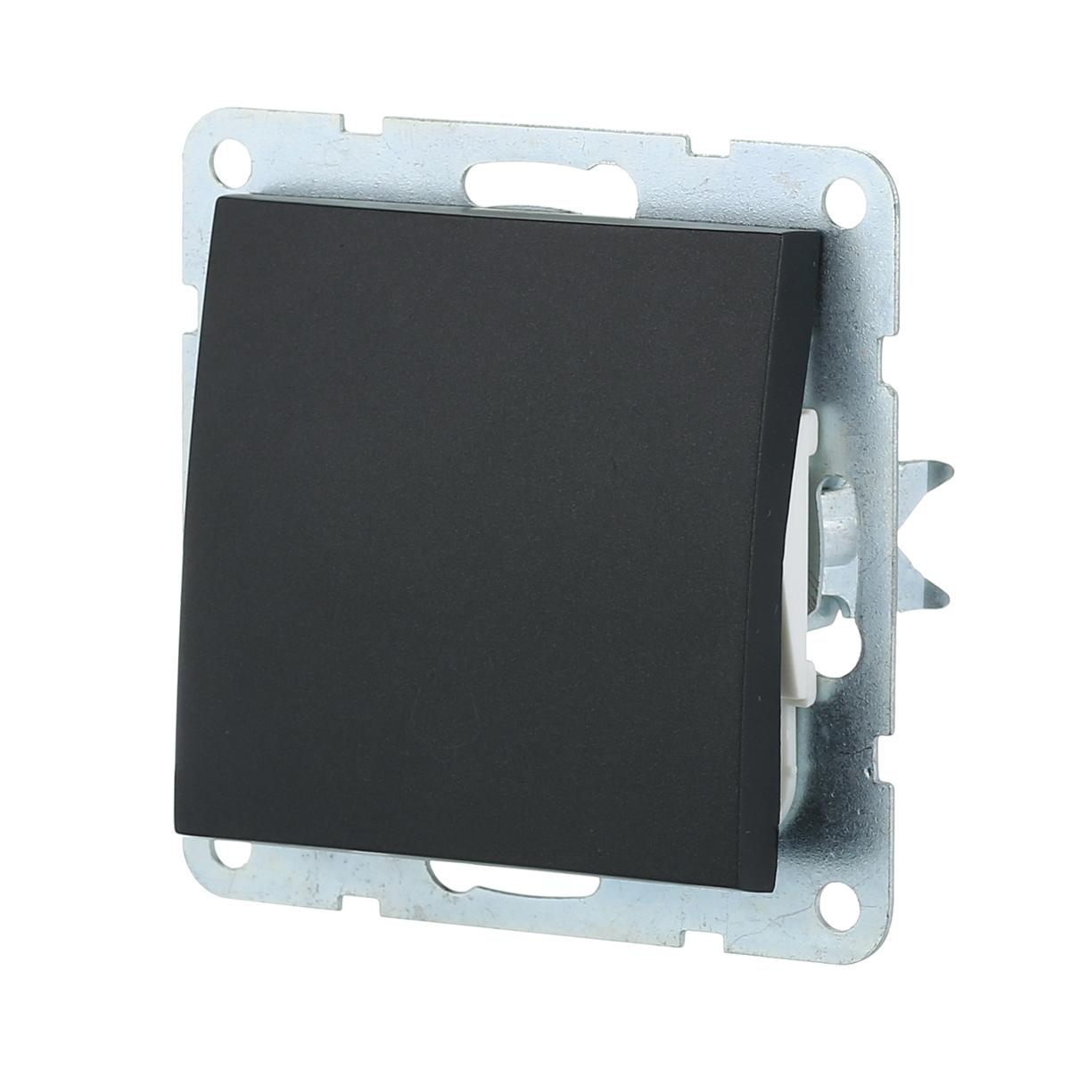 Выключатель-кнопка LK Studio 1-кл.(схема 1Т) 16 A, 250 B (черный бархат) LK60 860508-1