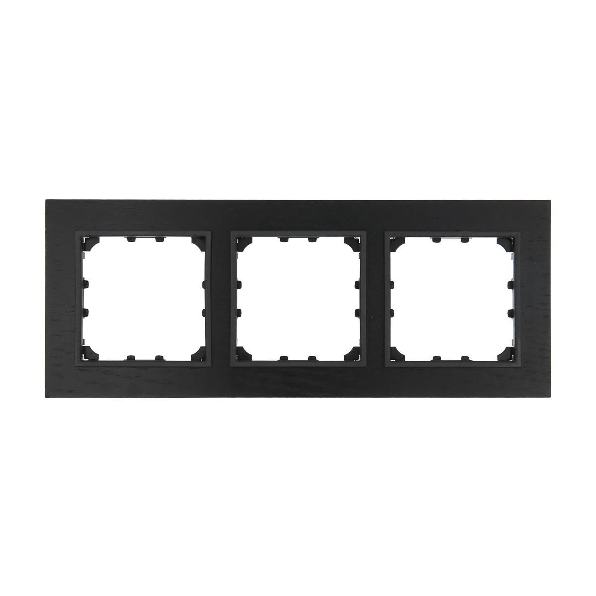 Рамка LK Studio 3-постовая из натурального темного дерева (венге) LK60 864345-1