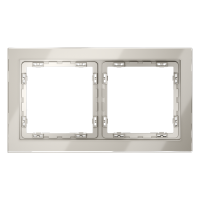 Рамка стеклянная VOLTUM S70 на 2 поста, (кашемир, стекло)
