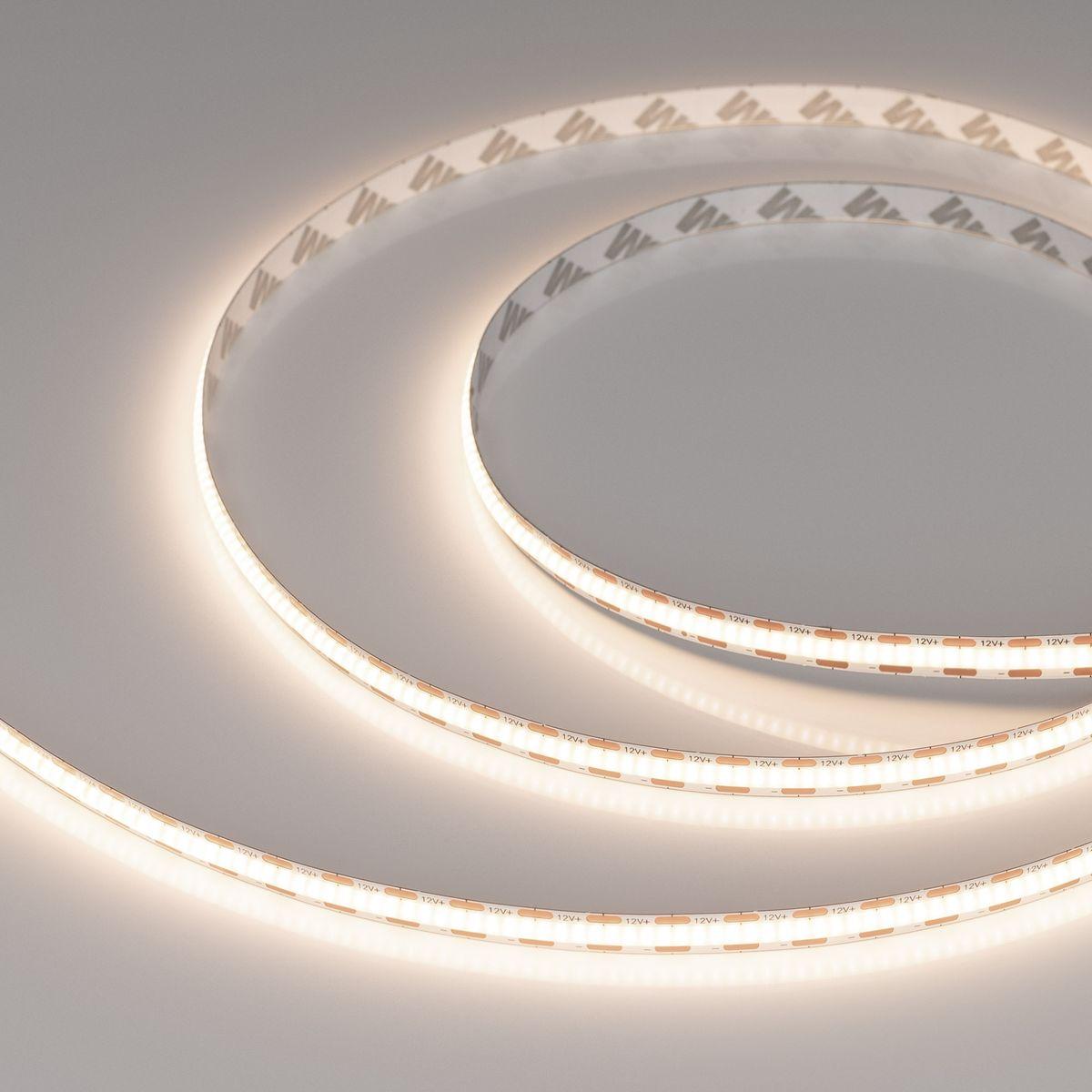 Светодиодная лента Arlight 9W/m 400LED/m CSP теплый белый 2,5М COB-X400-8mm 12V Warm3500 044588