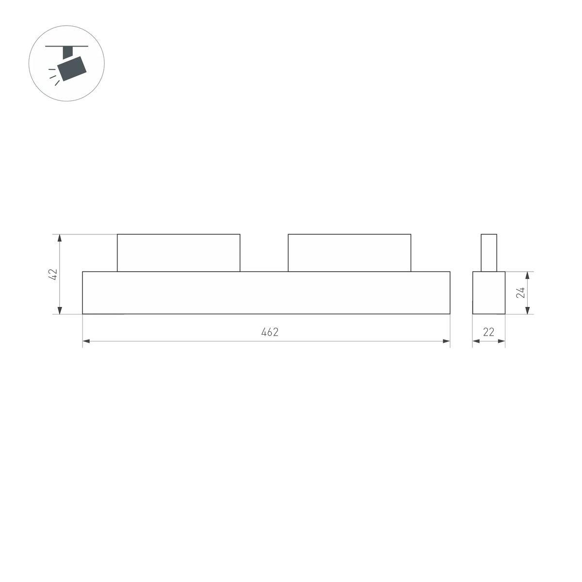 Трековый светодиодный светильник Arlight Mag-Orient-Flat-L465-12W Warm3000 048733