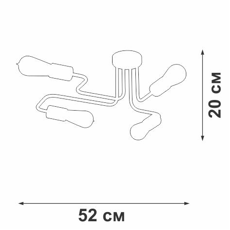 Потолочная люстра Vitaluce V4196-1/4PL