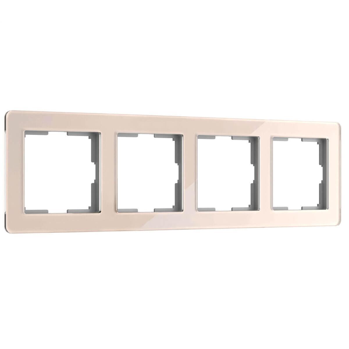 Рамка Werkel Acrylic на 4 поста айвори W0042743 4690389190551