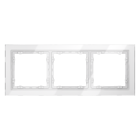 Рамка стеклянная VOLTUM S70 на 3 поста, (белый, стекло)