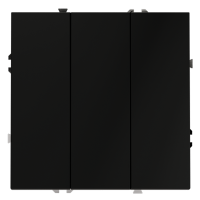 Выключатель встраиваемый VOLTUM S70 трехклавишный 10А, (черный матовый)