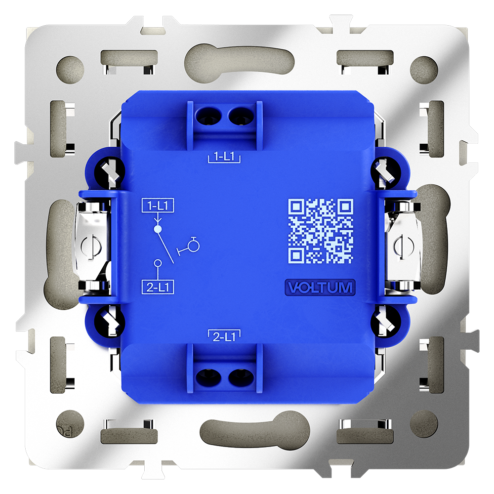 Выключатель с самовозвратом встраиваемый VOLTUM S70 одноклавишный 10А, (шелк)