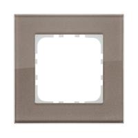 Рамка LK Studio 1-постовая, натуральное стекло (серо-коричневый) LK80 844119-1