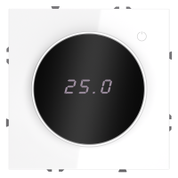 Терморегулятор электронный VOLTUM S70 с индикацией и датчиком, для теплого пола, (белый глянцевый)