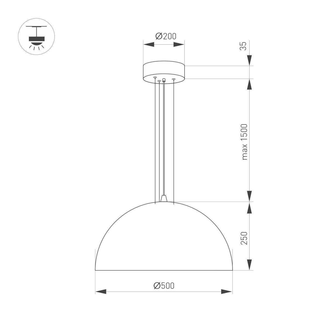 Подвесной светодиодный светильник Arlight SP-RESTO-HANG-R500-30W Warm3000 039697