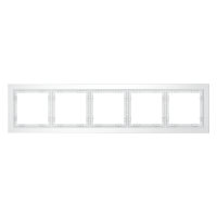 Рамка стеклянная VOLTUM S70 на 5 постов, (белый,матовый,стекло)