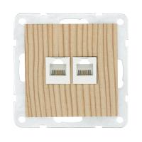 Розетка LK Studio компьютерная 2хRJ-45 кат. 5е с накладкой (сосна) LK60 866225-1