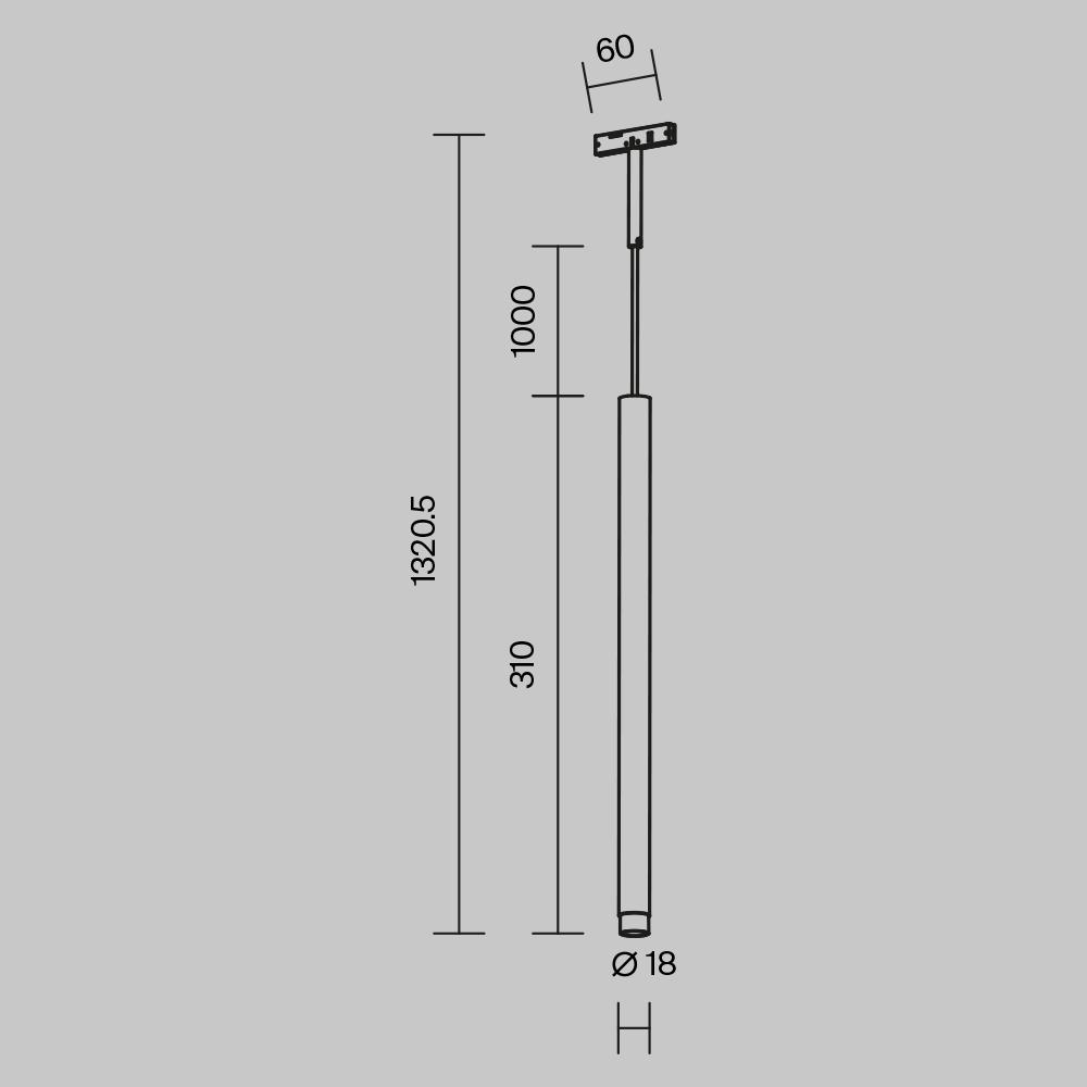 Трековый подвесной светильник Maytoni Technical Skim TR191-1-3W2.7K-M-BBS