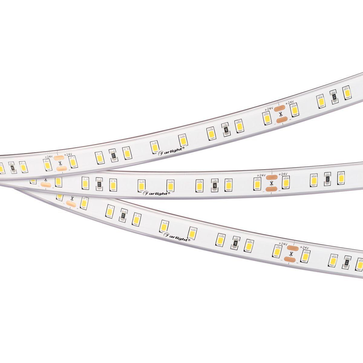 Светодиодная влагозащищенная лента Arlight 8W/m 80Led/m 2835SMD теплый белый 5M RTW-PS-A80-12mm 24V Warm3000 045163