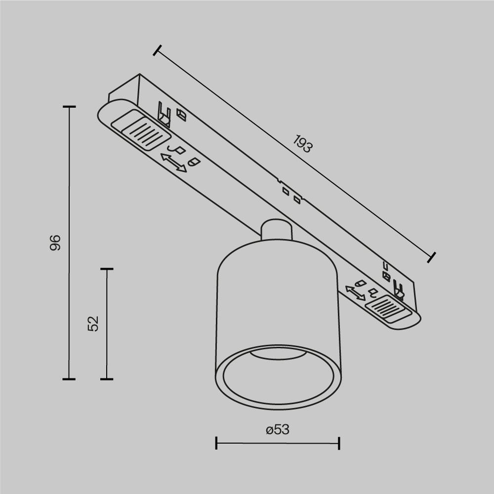 Трековый светодиодный светильник Maytoni Technical Magnetic Exility Alfa S TR132-2-7W4K-BS