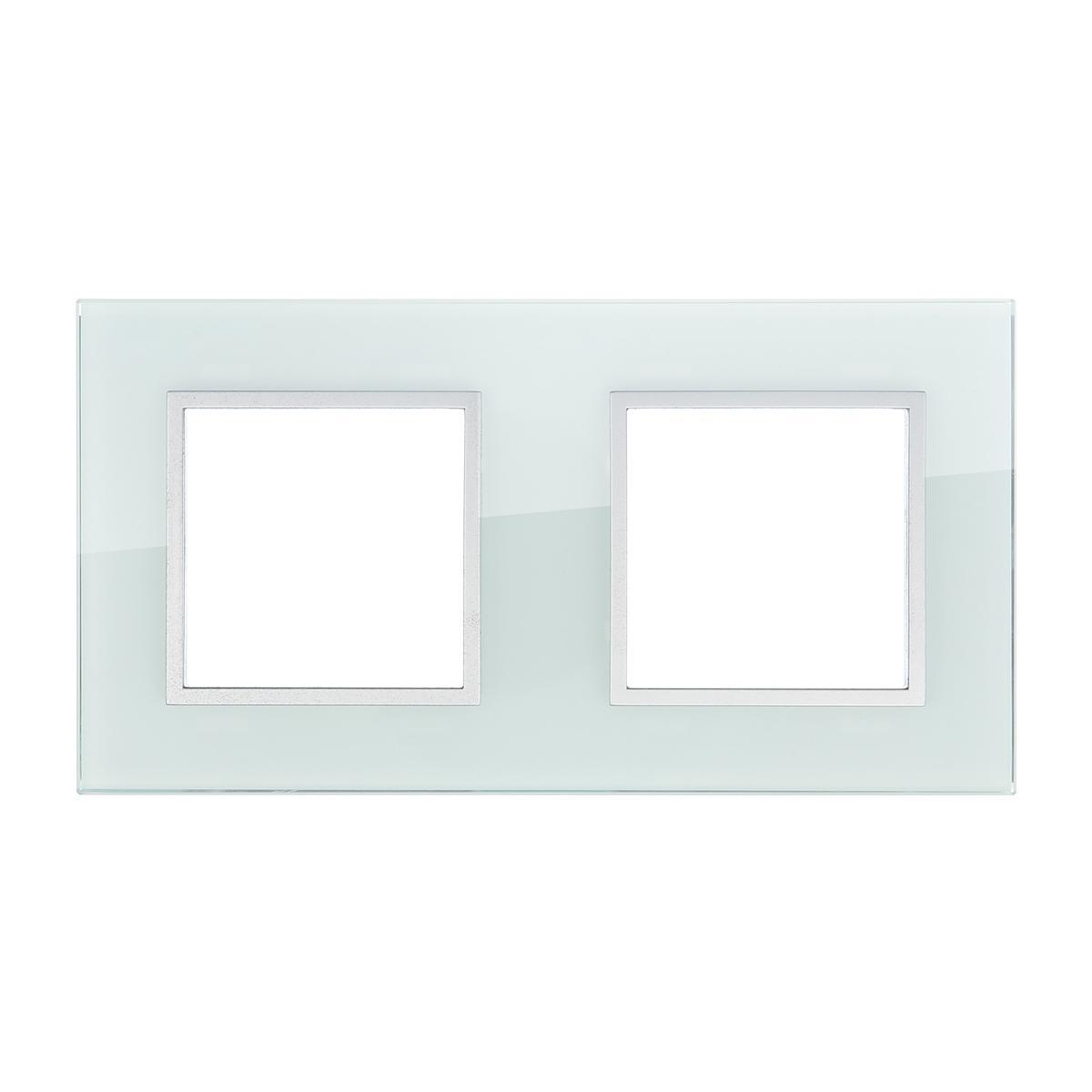 Рамка LK Studio 2-постовая из натурального светлого стекла LK45 854211-1