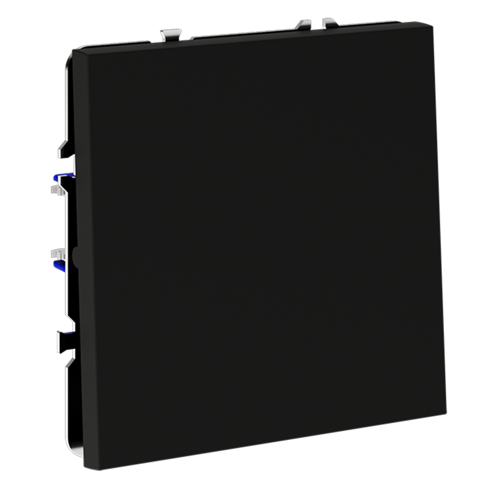 Выключатель с самовозвратом встраиваемый VOLTUM S70 одноклавишный 10А, (черный матовый)