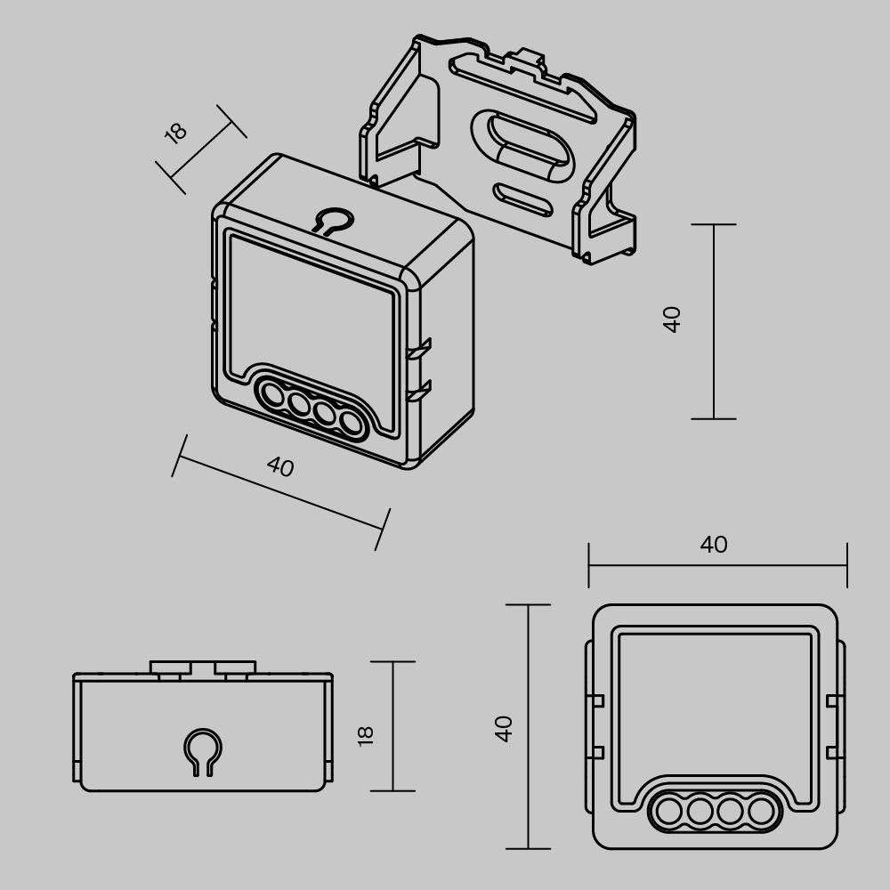Wi-Fi выключатель двухканальный (без нуля) Maytoni Technical Smart home MSN001