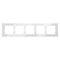 Рамка стеклянная VOLTUM S70 на 5 постов, (белый, стекло)