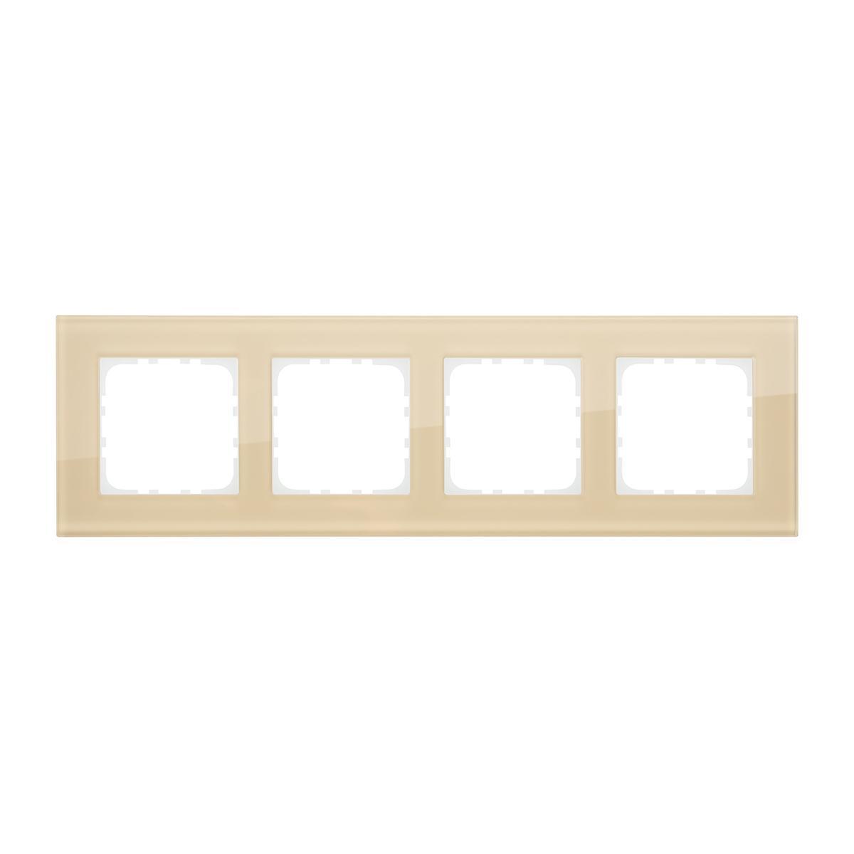 Рамка LK Studio 4-постовая, натуральное стекло (кремовый) LK80 844417-1