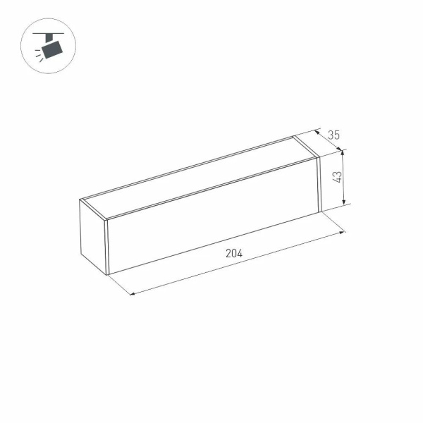 Трековый светодиодный светильник Arlight Mag-Flat-45-L205-6W Warm3000 046576