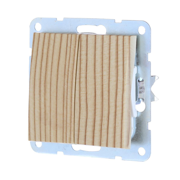 Переключатель LK Studio 2-кл., с двух мест (схема 6+6) 16 A, 250 B (сосна) LK60 861325-1