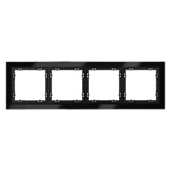 Рамка стеклянная VOLTUM S70 на 4 поста, (черный,стекло)