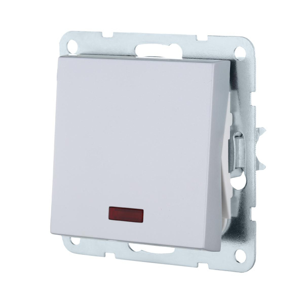 Переключатель LK Studio 1-кл., на 2 направления, c индикатором (схема 6L) 16 A, 250 B (серебристый металлик) LK80 840403-1