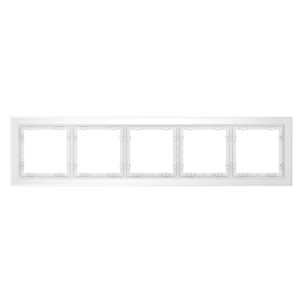 Рамка стеклянная VOLTUM S70 на 5 постов, (белый,матовый,стекло)