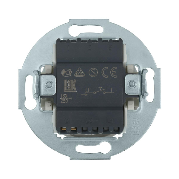 Выключатель-кнопка LK Studio одноклавишный (схема 1T) 16 А, 250 В (белый) Vintage 880504-1