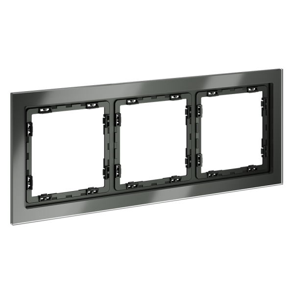 Рамка стеклянная VOLTUM S70 на 3 поста, (титан, стекло)