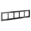 Рамка стеклянная VOLTUM S70 на 5 постов, (графит, стекло)