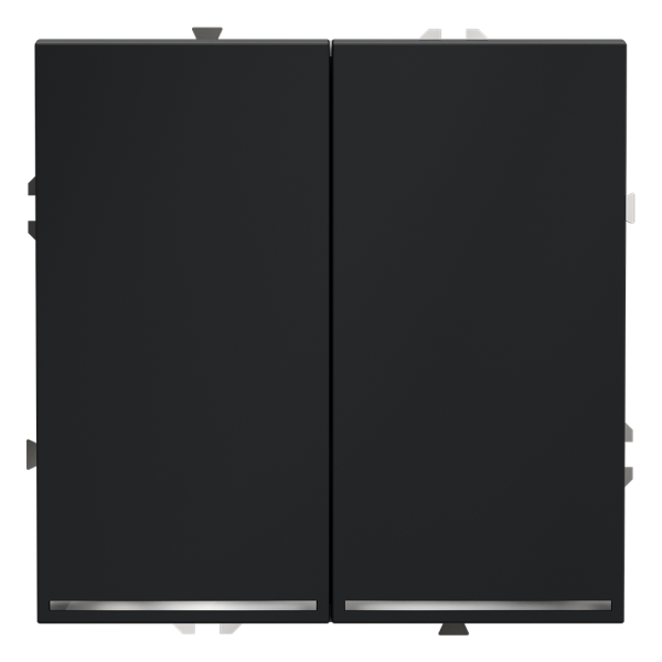 Проходной переключатель встраиваемый VOLTUM S70 двухклавишный с подсветкой 10А, (графит)