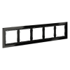 Рамка стеклянная VOLTUM S70 на 5 постов, (черный,стекло)