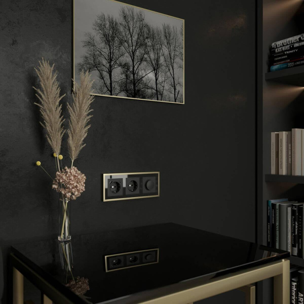 Рамка Werkel Baguette на 3 поста черный/латунь W0032852 4690389185809